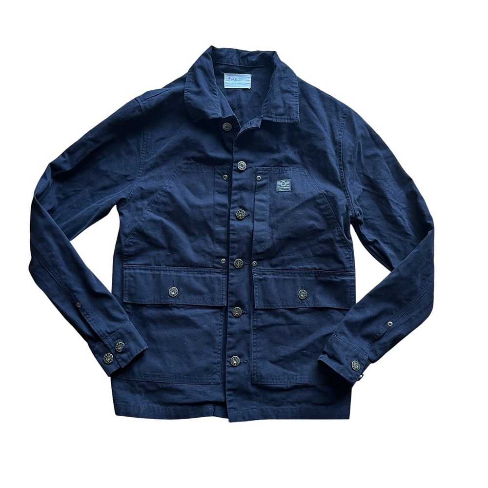 P & Co Black‎ Denim Jean Jacket Men's XS Streetwear Moto Biker Workwear Vintage